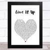 Mental As Anything Live It Up White Heart Song Lyric Art Print