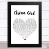John Mellencamp China Girl White Heart Song Lyric Art Print