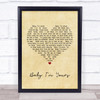 Arctic Monkeys Baby I'm Yours Vintage Heart Song Lyric Music Wall Art Print