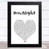 Neil Diamond Heartlight White Heart Song Lyric Art Print