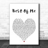 Tsoul Best Of Me White Heart Song Lyric Art Print