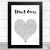 NF Start Over White Heart Song Lyric Art Print