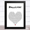 Thirty Seconds To Mars Hurricane White Heart Song Lyric Art Print