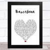 Freddie Mercury Barcelona White Heart Song Lyric Art Print