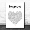 The Courteeners Sunflower White Heart Song Lyric Art Print