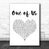 Liam Gallagher One of Us White Heart Song Lyric Art Print