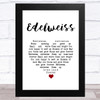 Julie Andrews Edelweiss White Heart Song Lyric Art Print