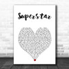 The Overtones Superstar White Heart Song Lyric Art Print