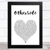 Post Malone Otherside White Heart Song Lyric Art Print