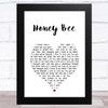 The Kooks Honey Bee White Heart Song Lyric Art Print