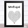 Adam Ant Wonderful White Heart Song Lyric Art Print