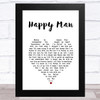 Chicago Happy Man White Heart Song Lyric Art Print