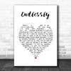 muse Endlessly White Heart Song Lyric Art Print