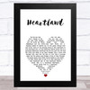 U2 Heartland White Heart Song Lyric Art Print