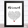 Smashing Pumpkins Obscured White Heart Song Lyric Art Print