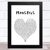James Blunt Monsters White Heart Song Lyric Art Print