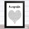 Kelis Acapella White Heart Song Lyric Art Print