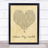 Chicago Colour My World Vintage Heart Song Lyric Music Wall Art Print