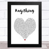 3T Anything White Heart Song Lyric Art Print