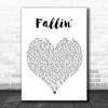 Why Don't We Fallin White Heart Song Lyric Art Print