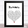 Jenn Grant Dreamer White Heart Song Lyric Art Print
