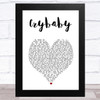 Lil Peep Crybaby White Heart Song Lyric Art Print