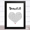 Athlete Tourist White Heart Song Lyric Art Print