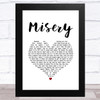 Pink feat. Steven Tyler Misery White Heart Song Lyric Art Print