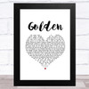 Lady Antebellum Golden White Heart Song Lyric Art Print