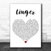 The Cranberries Linger White Heart Song Lyric Art Print