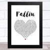 Why Don't We Fallin White Heart Song Lyric Art Print