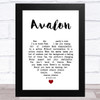 Roxy Music Avalon White Heart Song Lyric Art Print