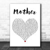Sugarland Mother White Heart Song Lyric Art Print