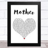 Sugarland Mother White Heart Song Lyric Art Print