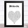 Warrant Heaven White Heart Song Lyric Art Print