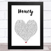 Bobby Goldsboro Honey White Heart Song Lyric Art Print