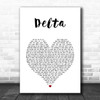 Mumford & Sons Delta White Heart Song Lyric Art Print