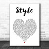 Taylor Swift Style White Heart Song Lyric Art Print