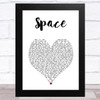 Biffy Clyro Space White Heart Song Lyric Art Print