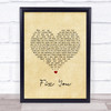 Coldplay Fix You Vintage Heart Song Lyric Music Wall Art Print