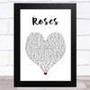Saint Jhn Roses White Heart Song Lyric Art Print