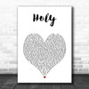 Justin Bieber Holy White Heart Song Lyric Art Print