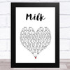 Kings Of Leon Milk White Heart Song Lyric Art Print