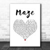 Juice WRLD Maze White Heart Song Lyric Art Print