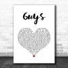 The 1975 Guys White Heart Song Lyric Art Print