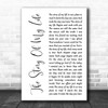 Neil Diamond The Story Of My Life White Script Song Lyric Art Print