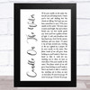 Helen Reddy Candle On The Water White Script Song Lyric Art Print