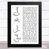 English National Anthem God Save The Queen White Script Song Lyric Art Print