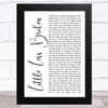 Luke Bryan Little Less Broken White Script Song Lyric Art Print