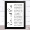 The Head and the Heart Rivers and Roads White Script Song Lyric Art Print